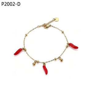 Amy Amy Fashion Charm <b>Bracelet</b> Silver Plated Zinc Alloy Resin Chili Pepper Women's Gift Jewelry P2002 - Product Image 3