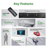 Creality 3D Scanner Otter Lite Basic Presisi 0.05mm Warna Penuh Akrilik Hitam 415g Ringan untuk Objek Kecil & Sedang