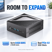 AMD Ryzen AI 9 HX 470 AI Mini PC 32GB DDR5 RAM 2TB SSD dengan USB4 dan OCuLink Komputer Mini untuk Multitasking dan Pembuatan Konten
