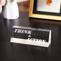 Trophées en cristal de forme trapézoïdale haut de gamme personnalisés, plaques gravées polies transparentes, cadeau promotionnel, tendance de la mode