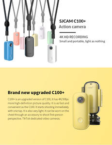 알리바바 온라인 쇼핑 SJCAM C100 + 액션 엄지 카메라 마그네틱 바디 웹캠 4K 60fps 2H 비디오 30m 방수 DV 카메라 웹캠 - Product Image 6
