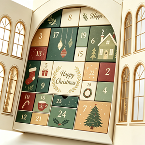 Calendario de Adviento Navideño de 24 Días, Caja de Regalo Rígida con Cierre Magnético, Cartón Color Marfil, Impresión a 4 Colores, Caja de Regalo para Cuenta Regresiva Navideña - Product Image 6