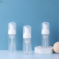 Bouteilles à pompe en mousse de plastique transparent avec logo personnalisé, 30-80 ml, distributeur cosmétique moussant rechargeable pour emballage de soins de la peau et des mains