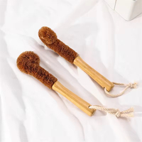 Brosse de nettoyage de bouteilles à long manche en fibres de coco naturelles, brosse de lavage de tasses et de mugs écologique avec manche en bambou, outil de nettoyage de cuisine