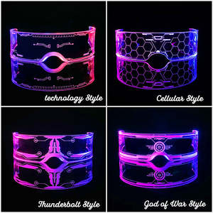 Lunettes LED Futuriste Glow Gear Lunettes de science-fiction à pulsation pour les fêtes d'Halloween électrisantes - Product Image 5