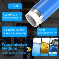Kit de conduite d'air comprimé YML haute pression 3/4 pouce ID 200FT HDPE-Aluminium 200 PSI 170 pièces d'accessoires de tuyauterie pour garage et atelier