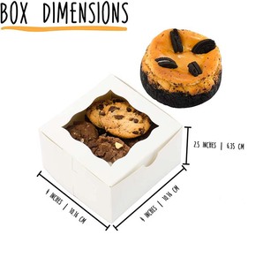 Hộp Bánh <span class=keywords><strong>Mini</strong></span> Màu Trắng Có Cửa Sổ 4X4X2.5 Hộp Bánh Nhỏ Có Cửa Sổ, Hộp Bánh Rán Cá Nhân, Hộp Đựng Bánh Lấy Ra - Product Image 3