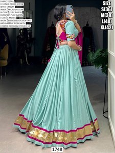 Lehenga Choli Moderno de Diseño con Bordado en Relieve, en Rayón Puro, Ropa Étnica India para Fiestas y Bodas con Pedrería de Alta Calidad - Product Image 5