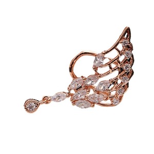 Angel Wing Fashion Earrings Single Piece Minimal Crystal Ear <b>Cuff</b> Women Elegant Stud Earrings - Product Image 5