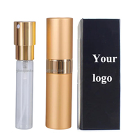 Flacon pulvérisateur de parfum rechargeable en aluminium métallique GLOSS 8ml 10ml avec pompe rotative, corps en verre sérigraphié, flacon vide pour cadeau