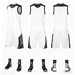 Ensemble de basketball portable, maillots de basketball Back to Back Dazzle, maillots de basketball de haute qualité pour hommes adultes - Product Image 4