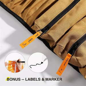 Custom Heavy-Duty <b>Canvas</b> Multi-Purpose Motorcycle Tool <b>Roll</b> Pouch Waterproof Wrench Organizer <b>Roll</b>-Up Tool Bag for Electricians - Product Image 6