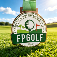 Médailles de championnat de golf personnalisées pour événements jeunesse, trophées de golf en métal, médailles de haute qualité fabriquées en usine