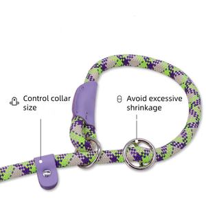 2-इन-1 स्लिप कॉलर डॉग ट्रेनिंग लीड भारी ड्यूटी टिकाऊ वेदरप्रूफ रस्सी लीश रात चलने वाला नायलॉन कुत्ते पट्टा - Product Image 2