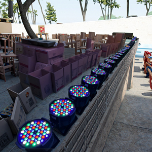 Unoxine Chất lượng cao 54x3W RGBW LED <span class=keywords><strong>PAR</strong></span> đèn với DMX512 kiểm soát IP54 đánh giá cho sân khấu buổi hòa nhạc khách sạn & sân vận động chiếu sáng - Product Image 4