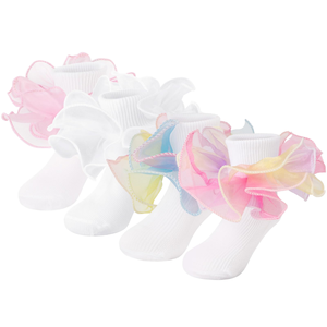 Lot de 5 paires de chaussettes unies pour enfants, décontractées, en coton doux et respirant, à rayures, pour bébés filles et garçons, tricotées, pour le printemps, pour tout-petits de 1 à 3 ans, détection par aiguille - Product Image 1