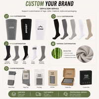 Chaussettes de compression personnalisées en fibre de bambou, hautes jusqu'au genou, pour le sport, résistantes aux odeurs, avec semelle en tissu éponge rembourrée, pour hommes et femmes