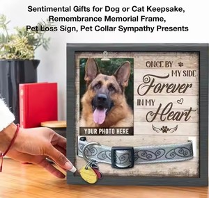 Cadre photo commémoratif pour chien Cadeaux du souvenir pour la perte de la plaque de collier d'animal de compagnie aimé dans la mémoire aimante du chien et <span class=keywords><strong>des</strong></span> chats - Product Image 2