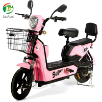 Vélo électrique 48V 500W avec moteur arrière sans balais à 3 vitesses, batterie au lithium, cadre en acier, écran LED, double suspension pour usage urbain