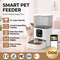 Distributeur automatique intelligent de nourriture pour animaux de compagnie 3L, contrôle par application Tuya, bols en plastique pour chats et petits animaux, réglable et durable