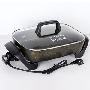 Aining Electric Grill Pan 507D Maifan Stone Non-Stick Korean Style <b>BBQ</b> Pot Smokeless Cooking For <b>Indoor</b> Use - Product Image 1