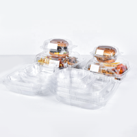 Boîte d'emballage personnalisable en plastique transparent de 8 pouces pour hamburgers, poulet frit et frites, type clamshell, pour plats à emporter