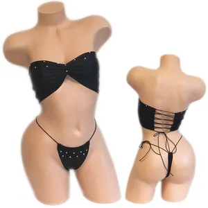 Maxsun venta al por mayor personalizada 2024 nueva Lencería erótica cubierta pechos colgando cuello Stripper trajes club nocturno traje de baile en barra