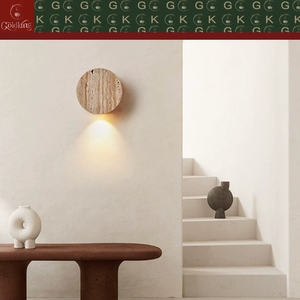 Lámpara de Pared Cilíndrica de Travertino Beige Natural Sólido para Dormitorio, Escalera, Sala de Estar, LED COB, OEM, ODM, Personalizable, GOLDKING - Product Image 5