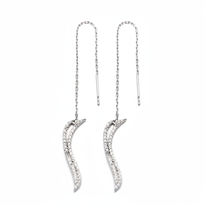 925 Sterling Silver Jewelry Ear <b>Thread</b> Earrings Turkish Wholesale Sterling Silver Chain - Product Image 2