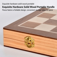 Jeu de société pliable 3-en-1 en placage de bois de 39 cm : Échecs, Dames, Backgammon – Jouet éducatif de luxe certifié pour enfants et adultes, idéal pour les voyages