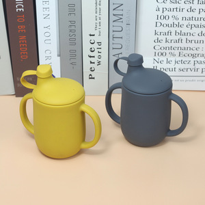 Vaso Antiderrames para Niños Libre de BPA, Vaso de Agua para Bebés de Silicona de Grado Alimenticio, Recipiente para Bebidas con Doble Asa para Niños Pequeños, Vajilla Infantil - Product Image 3