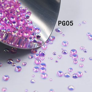 Cuentas de resina transparentes brillantes efecto sirena Aurora, tamaños mixtos, para decoración de uñas, joyería, bricolaje, venta al por mayor, pedidos a granel, muestras gratis. - Product Image 1
