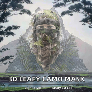 Polyester Tarnmuster Jagd-Kopfbedeckung Vollständige Abdeckung Netz 3D Blätter-Gesichtsmaske - Product Image 2