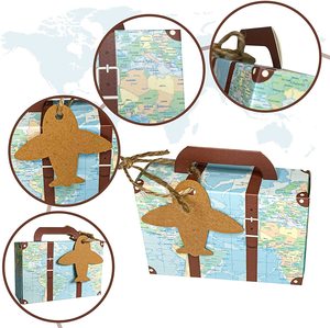 50 Pack Travel Themed Wedding Gift Box <strong>Suitcase</strong> Favor Candy Boxes Paper Box for Food - Product Image 6