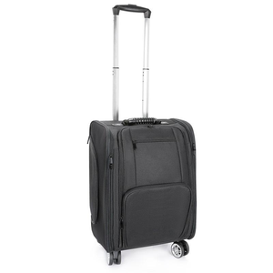 Maleta de Viaje con Ruedas de Tela Oxford Negra, Diseño Geométrico, Plegable, con Cierre - Product Image 1