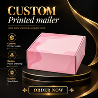 Boîte d'expédition en carton personnalisée rose pour abonnement, emballage pour la vente au détail