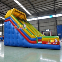 Toboggan gonflable commercial à double voie en PVC, couleur arc-en-ciel, pour enfants, idéal pour les fêtes en plein air, la location et les parcs d'attractions