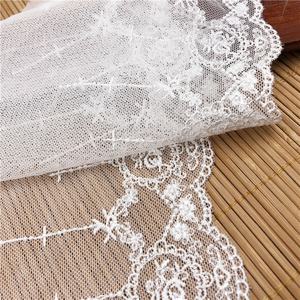 洛丽塔蕾丝镶边水溶性蕾丝网眼2层聚酯线蕾丝刺绣圆形十字图案时尚配饰 - Product Image 3