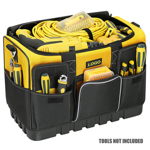 Bolsas de Herramientas Resistentes con Boca Ancha, Base de Plástico Impermeable, Capacidad de 150 lb, Cierre de Cremallera, Asa Acolchada y Correa Ajustable - Product Image 5