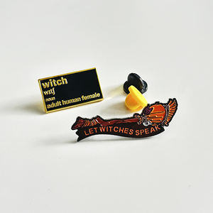 Sombrero de bruja de gato negro personalizado para insignia de Pin de solapa, alfileres de esmalte artesanales de Metal bonitos - Product Image 6