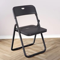 Moon Black chaises pliantes portables commerciales avec sièges rembourrés cadre en acier matière plastique événements en plein air bureau utilisation de mariage