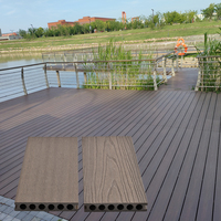 Planche de terrasse Yanji en composite WPC, résistante aux UV, durable, décorative, anti-décoloration, rainurée