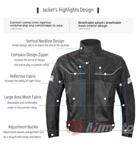 <strong>Summer</strong> Motorcycle <strong>Jackets</strong> <strong>Men</strong> Motocross Riding <strong>Jacket</strong> with Armor Motorbike Protective Pads Gear Racing <strong>Jacket</strong> - Product Image 3