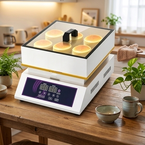 業務用シングルヘッド透明カバー付き110v 220vポータブル軽量タッチスクリーン制御スフレパンケーキメーカー - Product Image 1