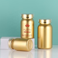 Bouteilles de pilules plaquées or en plastique acrylique emballage capsule souple produit de soins de santé supplément comprimés flacon de médicaments
