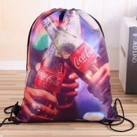 Sac à dos à cordon personnalisé avec logo, faible MOQ, en polyester 210D coloré, idéal pour la gym et le sport