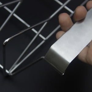 Buiten- en binnenkippenvlees- en BBQ-ribrek van roestvrij staal, braadrek voor gasgrill, keukenrotisserie voor kamperen - Product Image 4