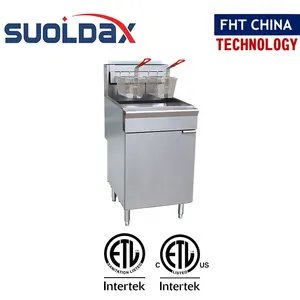 Certificato ETL approvato Suoldax FHT-CHINA attrezzatura da cucina in acciaio inox commerciale 40lb Gas Chips friggitrice a grasso profondo