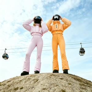 ชุดสกีสีชมพูคุณภาพสูงสำหรับผู้หญิง ชุดสกีแบบชิ้นเดียวแฟชั่นฤดูหนาวสั่งทำพิเศษคุณภาพสูงสำหรับผู้หญิง - Product Image 4