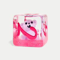 Dés de jeu personnalisés en résine rose, motif ours en peluche, pour D&D, RPG, jeux de société et jeux pour adultes